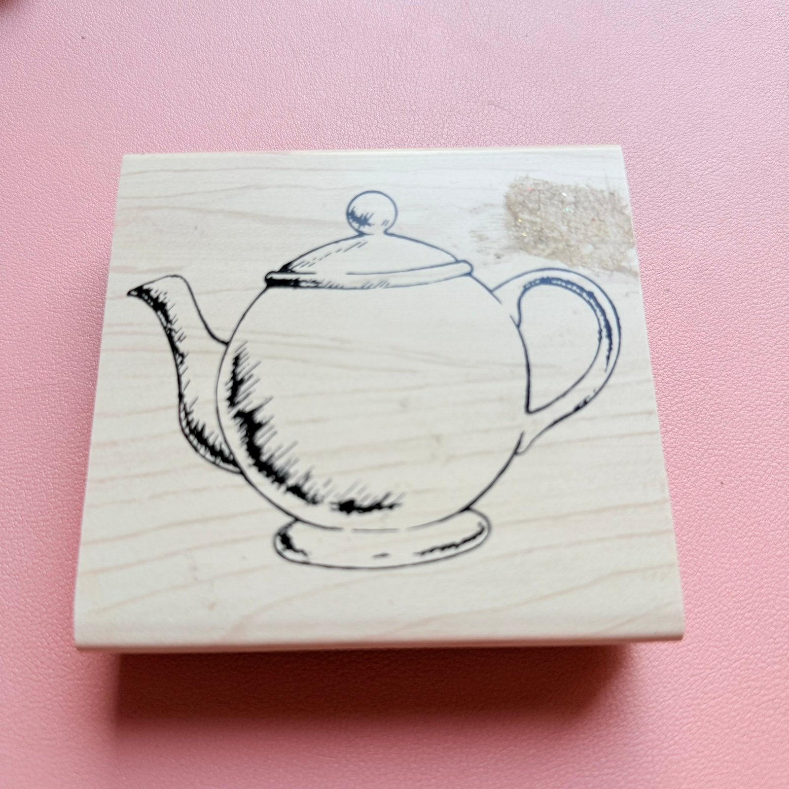 Shake it stempel groot - theepot, Ophalen, Zo goed als nieuw, Houten stempel