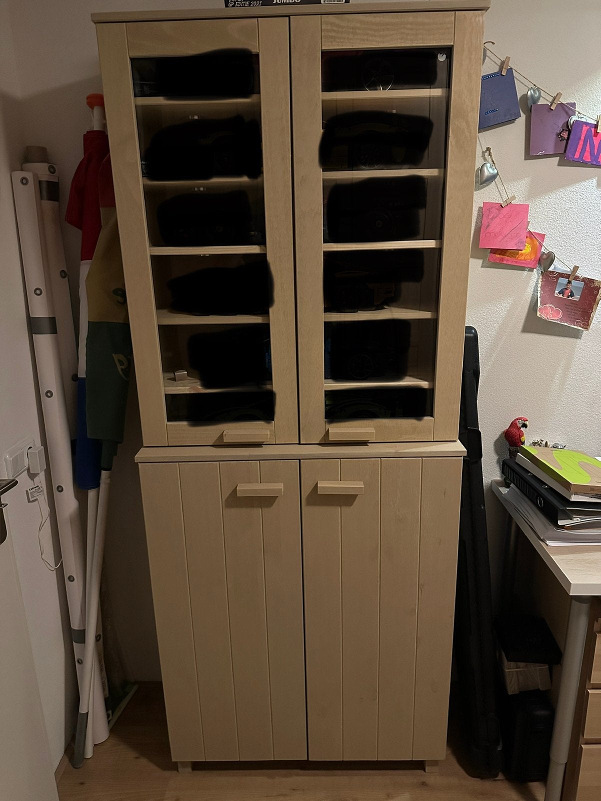 Schoenenkast met opzetkast vitrine, Huis en Inrichting, Kasten | Buffetkasten, Ophalen, Met deur(en), 200 cm of meer, 50 tot 100 cm