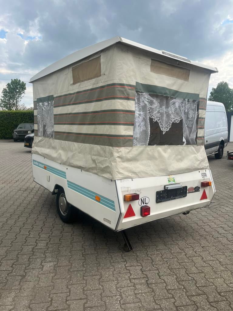 Paradiso Compact vouwwagen klapcaravan 123 systeem, Overige merken, Schokbreker, Treinzit, Dwarsbed
