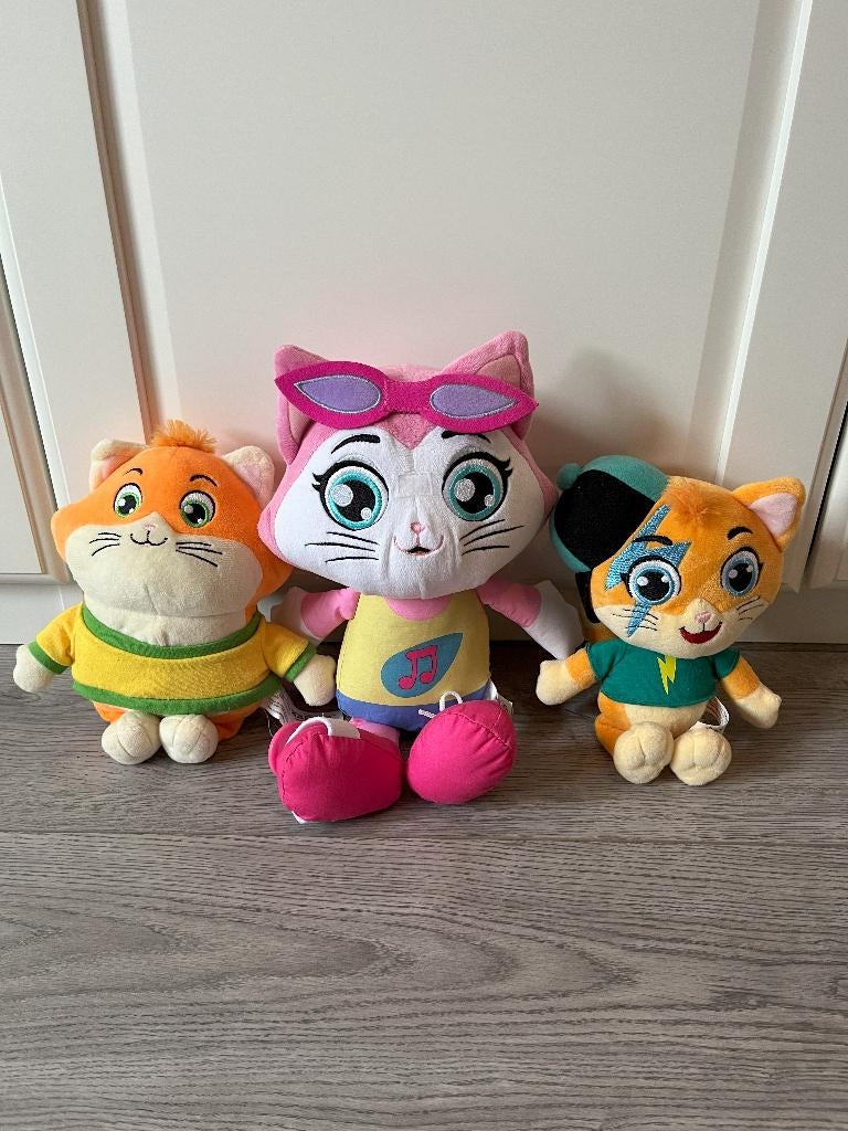 Chicco 44 Cats knuffels met geluid 3 stuks, Kinderen en Baby's, Speelgoed | Knuffels en Pluche, Gebruikt, Overige merken, Met geluid
