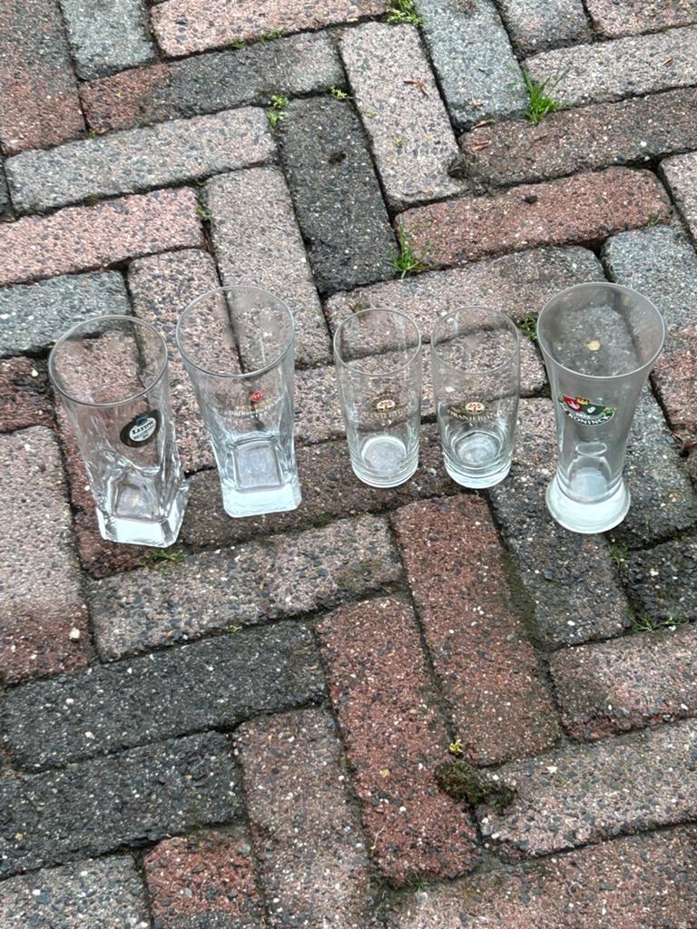 Bierglazen: Leeuw Valkenburgs Wit, Oranjeboom, De Koninck, Ophalen of Verzenden, Zo goed als nieuw, Glas of Glazen, Leeuw