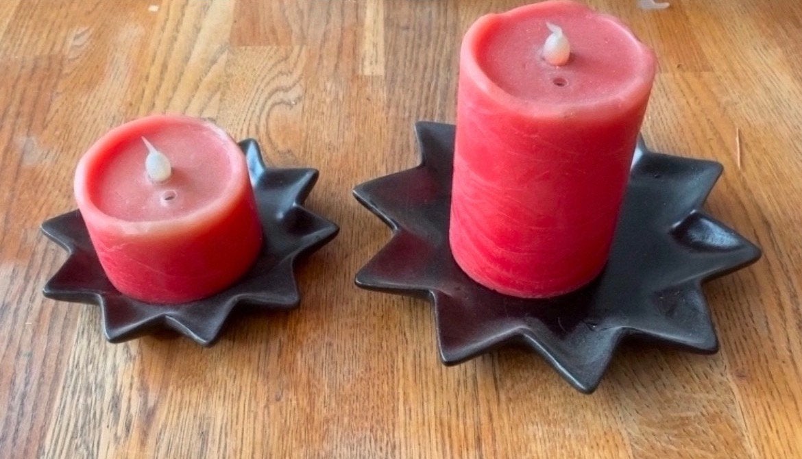 Zwarte schaaltjes en led kaarsen, Ophalen of Verzenden, Gebruikt