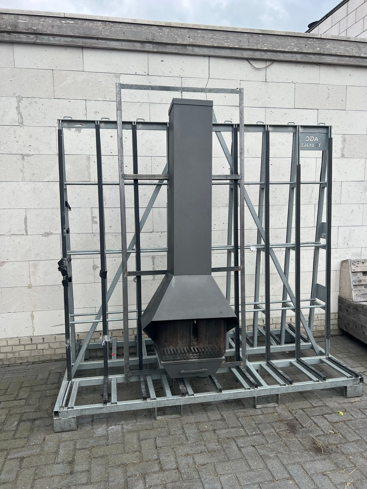 Mooie Open haard met achterwand en afvoer koker, Ophalen of Verzenden, Gebruikt, Vrijstaande haard, Houthaard