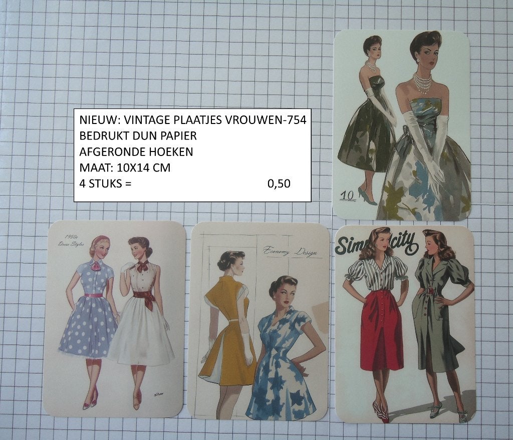⚠️nu 0,35: vintage plaatjes vrouwen 954 ( alleen verzenden, Ophalen, Nieuw, Man of Vrouw, Knipvel