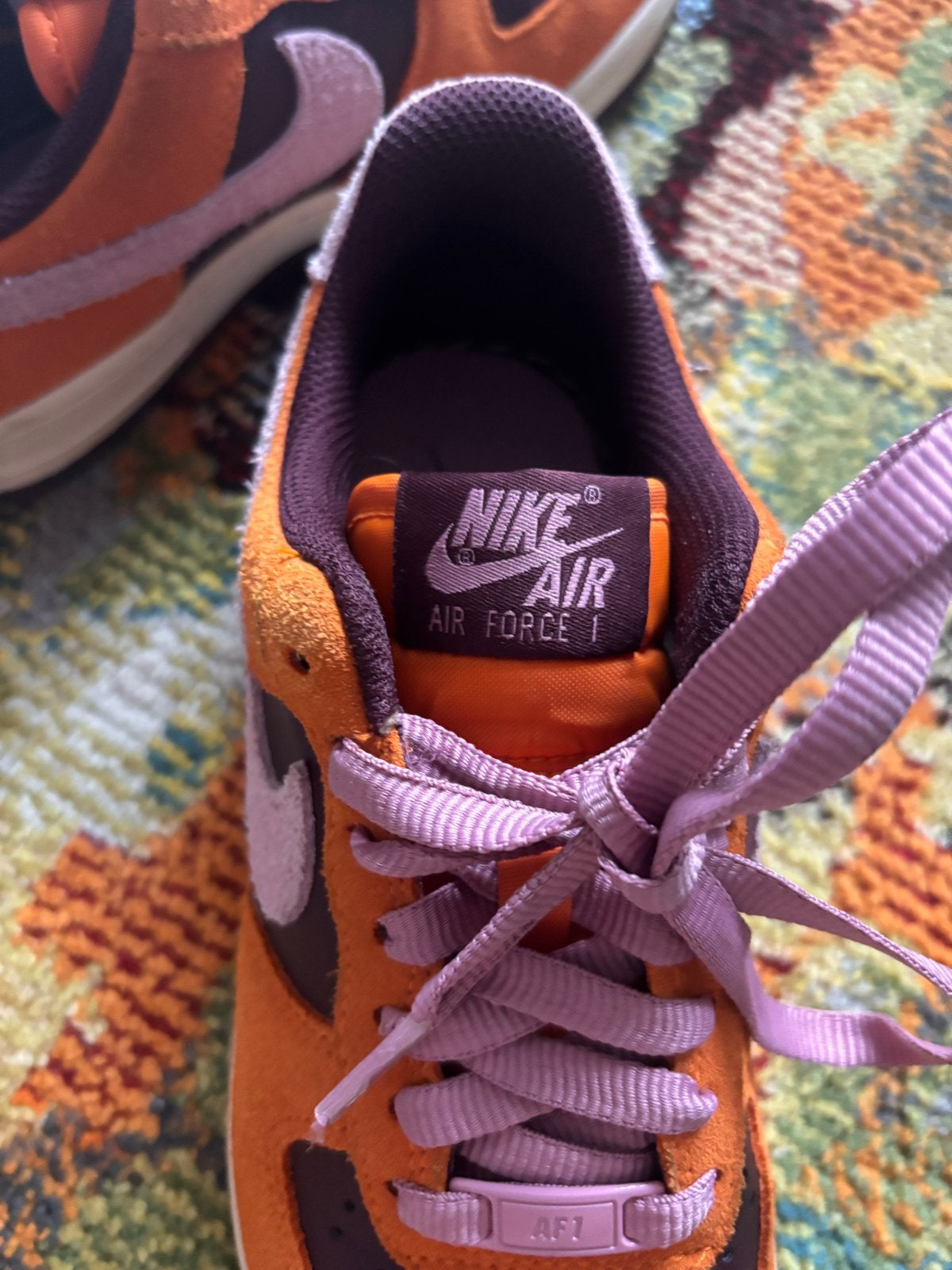 Nike Air Force 1 sneakers - Oranje/Paars -  36,5, Ophalen of Verzenden, Gedragen, Oranje, Sneakers of Gympen