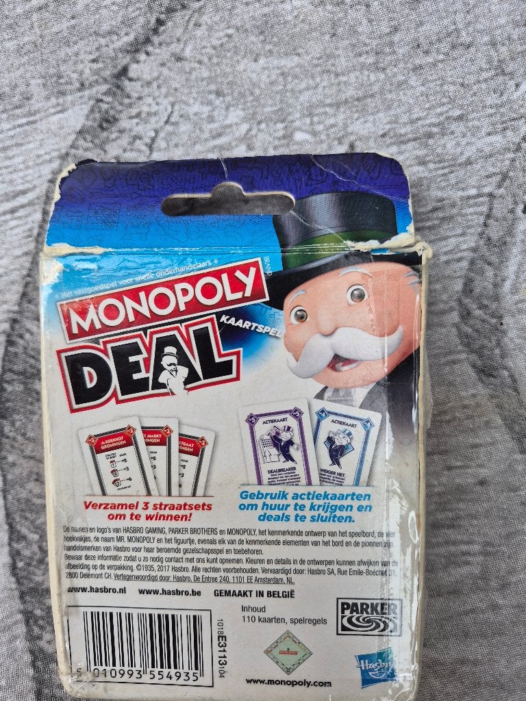 Monopoly Deal Nl Versie Hasbro, Ophalen, Gebruikt, Een of twee spelers, Hasbro