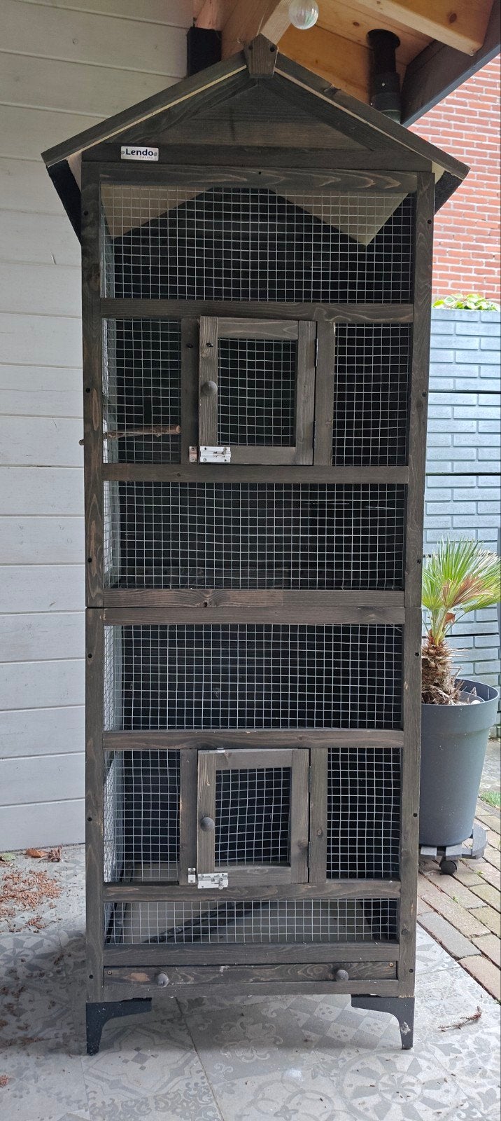 Vogelkooi van geïmpregneerd vurenhout, Dieren en Toebehoren, Vogels | Hokken en Kooien, Ophalen, Zo goed als nieuw, Hout, Vogelkooi