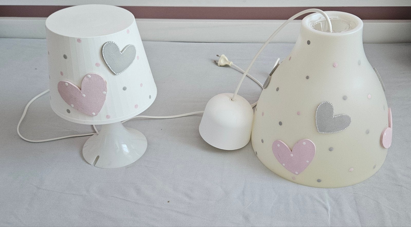 Leuke kinderlampen met hartjes en uilen wanddecoratie, Ophalen, Gebruikt, Overige merken, Ophangbaar