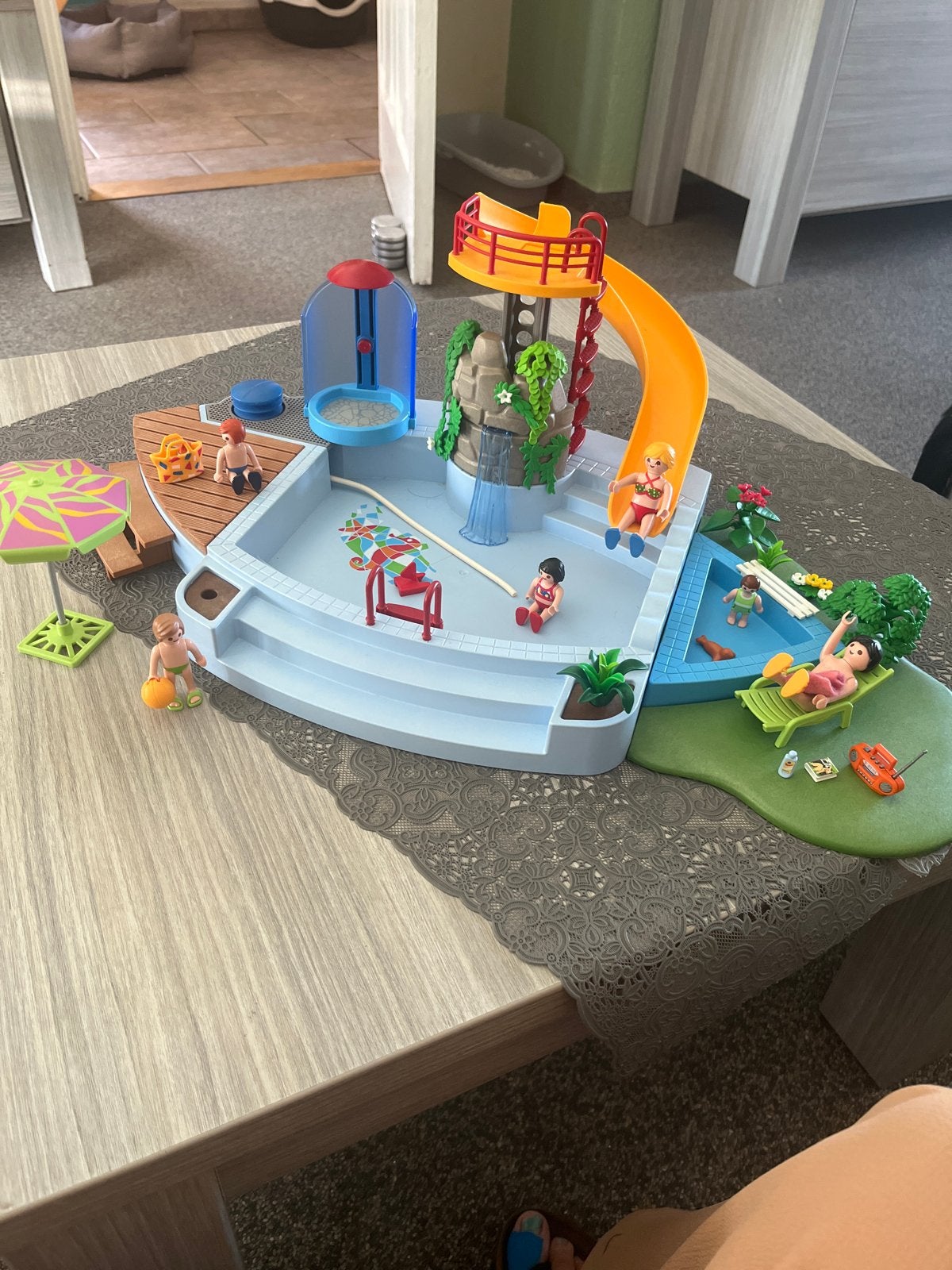 Playmobil Zwembad met glijbaan en figuren - Set 4858, Kinderen en Baby's, Complete set, Overige typen, Ophalen of Verzenden, Summer fun