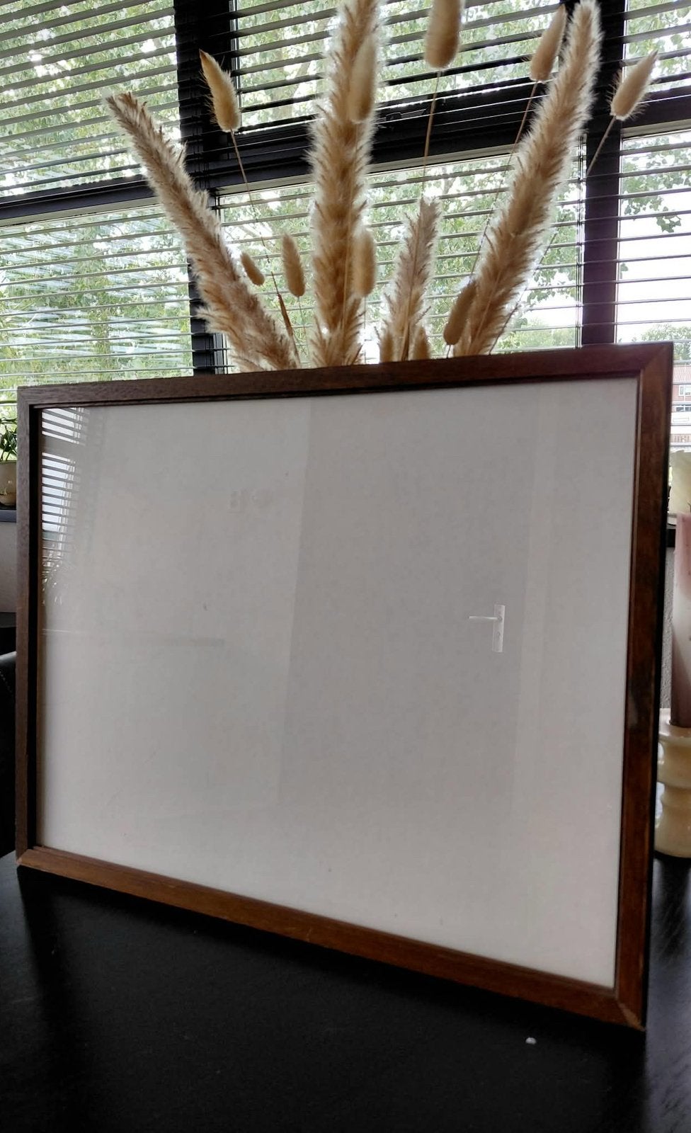 Vintage houten fotolijst 50x40 cm, Bruin, Verzenden, Zo goed als nieuw, Fotolijst