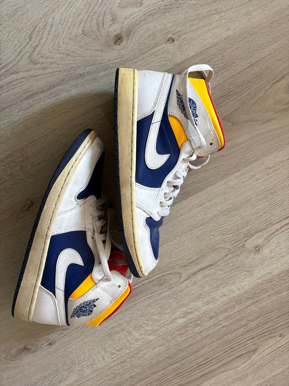 Nike Air Jordan 1 Mid - Maat 44, Ophalen of Verzenden, Gedragen, Blauw, Sneakers of Gympen