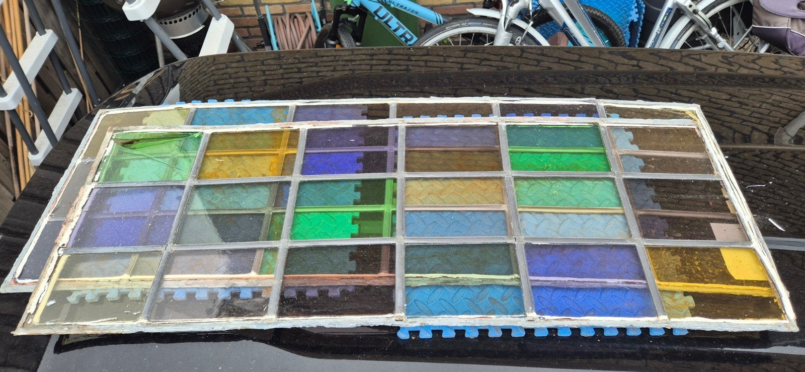 Uniek Glas in Lood Raam - Diverse Kleuren, Ophalen, Gevelraam of Ruit, Gebruikt, 120 tot 160 cm