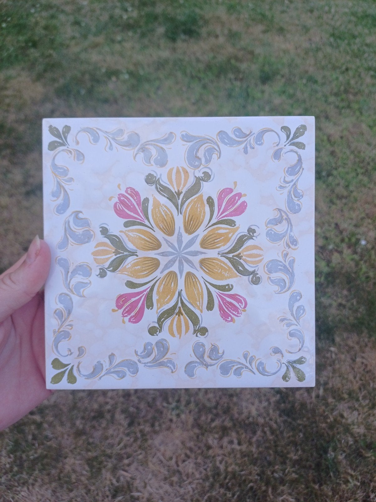 Vintage Villeroy & Boch Tegel - Bloemenmotief, Ophalen of Verzenden
