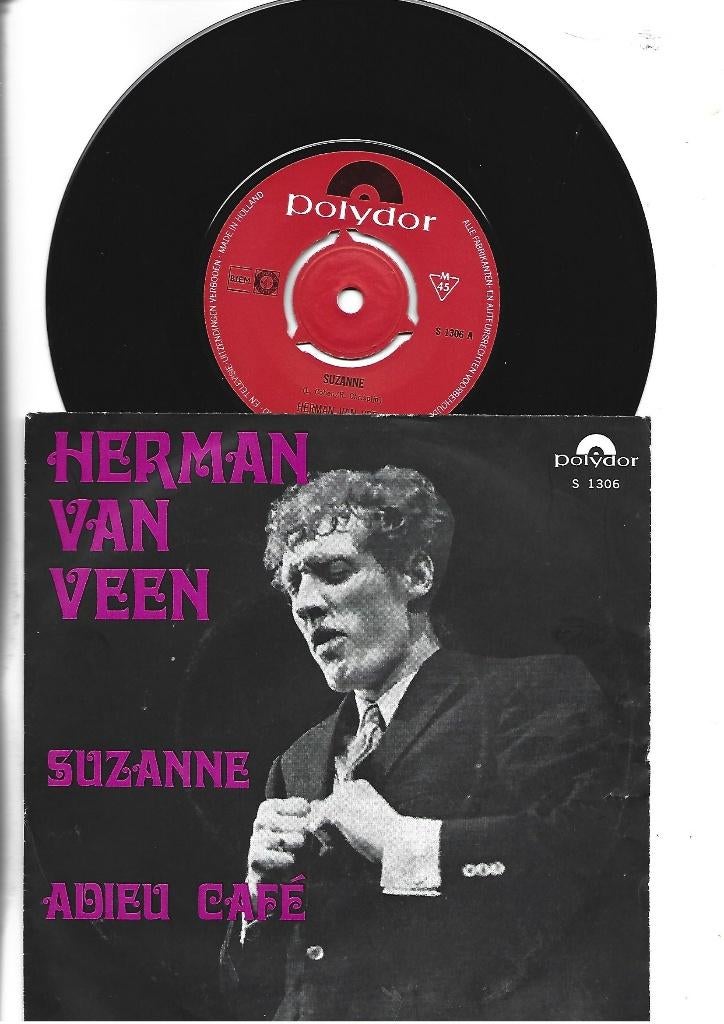 HERMAN VAN VEEN SINGLE 7" SUZANNE  1969, 7 inch, Single, Ophalen of Verzenden, 1960 - 1969