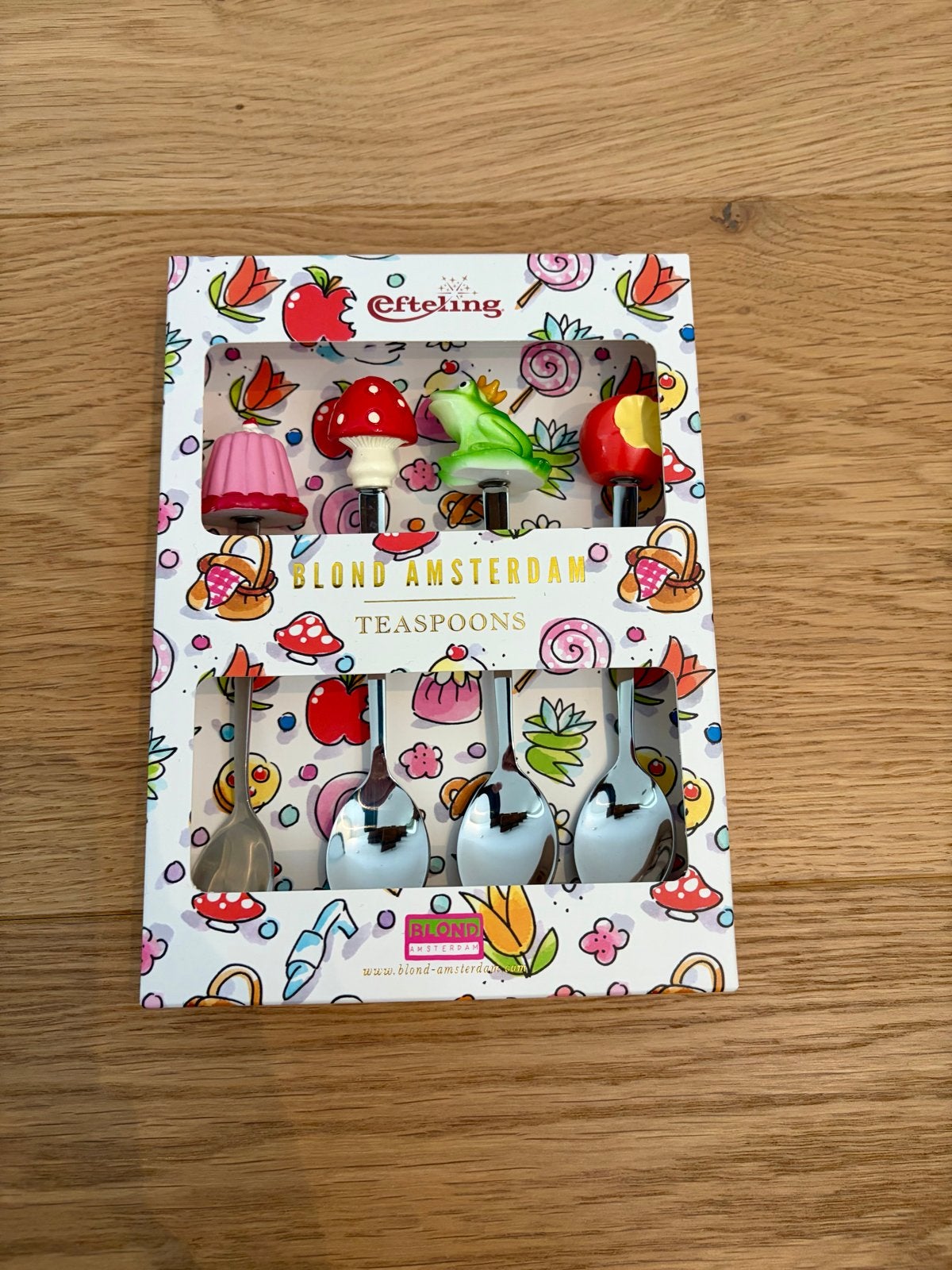 Blond Amsterdam Efteling theelepels set van 4 - nieuw, Ophalen of Verzenden, Nieuw, Rvs of Chroom, Bestekset