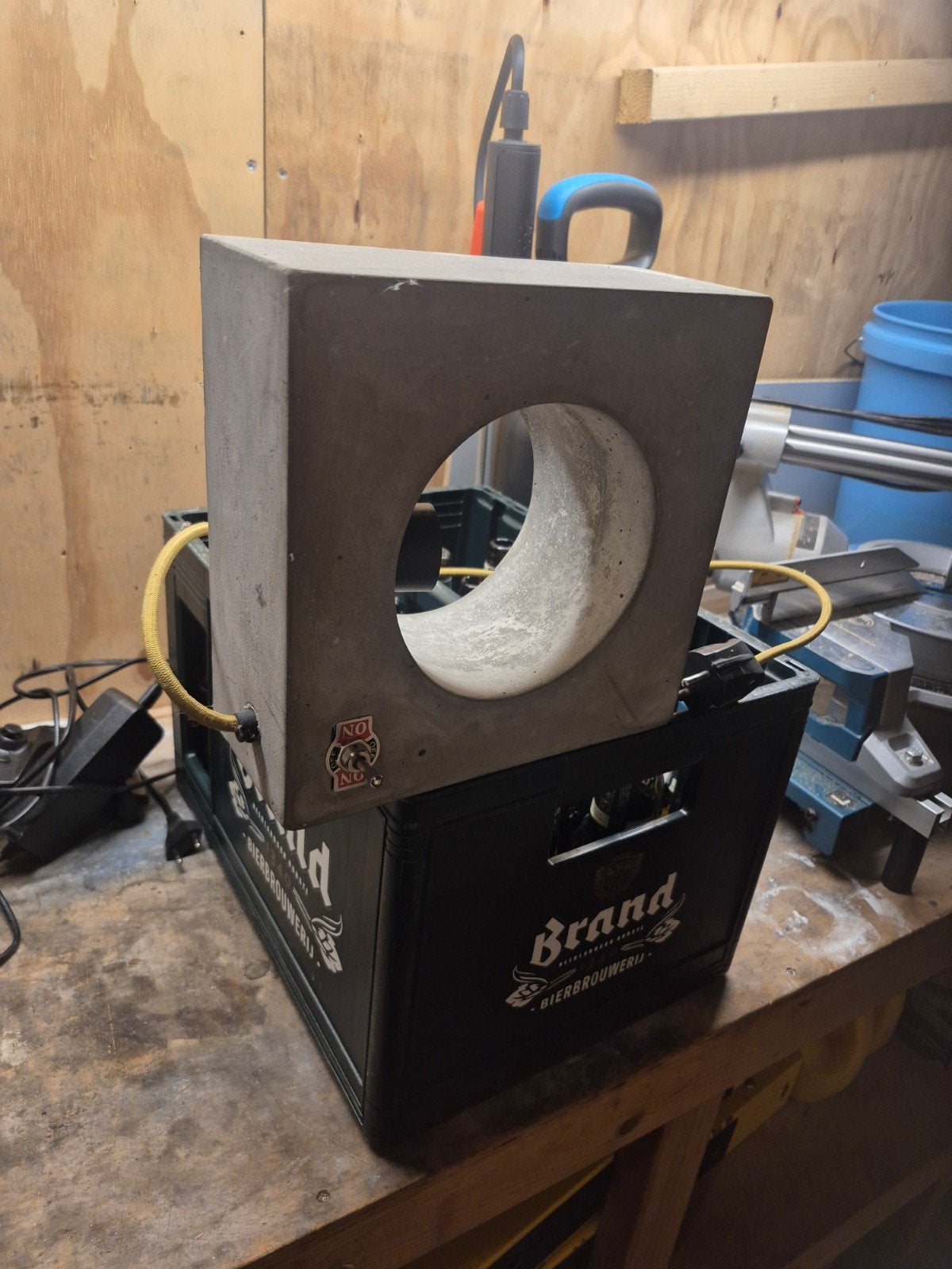 Unieke betonlamp - Handgemaakt design, Met schakelaar, Overige merken, Gebruikt, Grijs