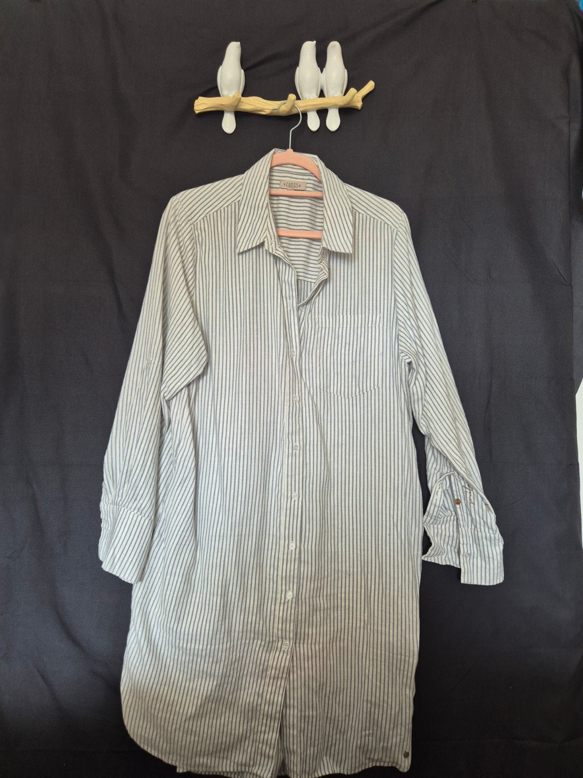 zusss jurk blauw goud creme xl, Kleding | Dames, Jurken, Blauw, Maat 46/48 (XL) of groter, Ophalen of Verzenden, Zo goed als nieuw