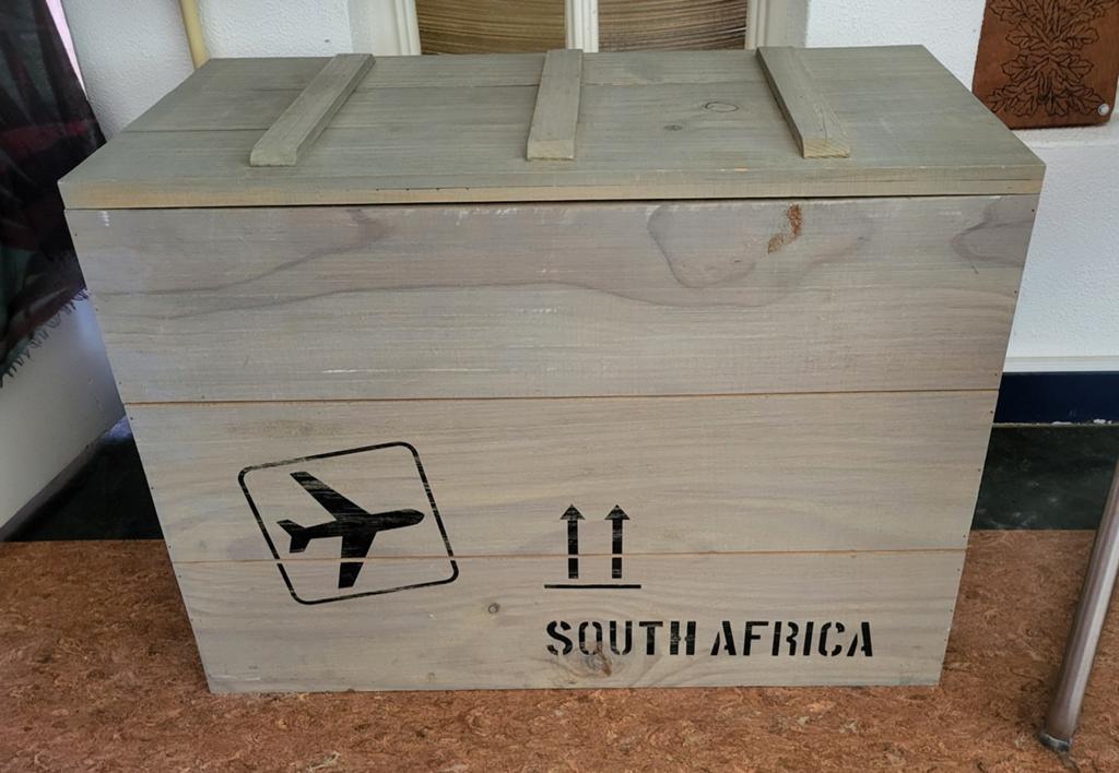 Houten speelgoedkist met 'South Africa' print, Ophalen of Verzenden, Gebruikt, Jongen of Meisje