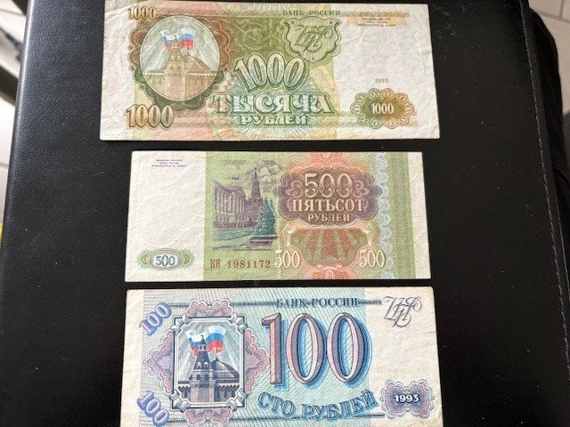 Rusland 100 + 500 + 1000 roebel, Ophalen of Verzenden, Rusland, Setje
