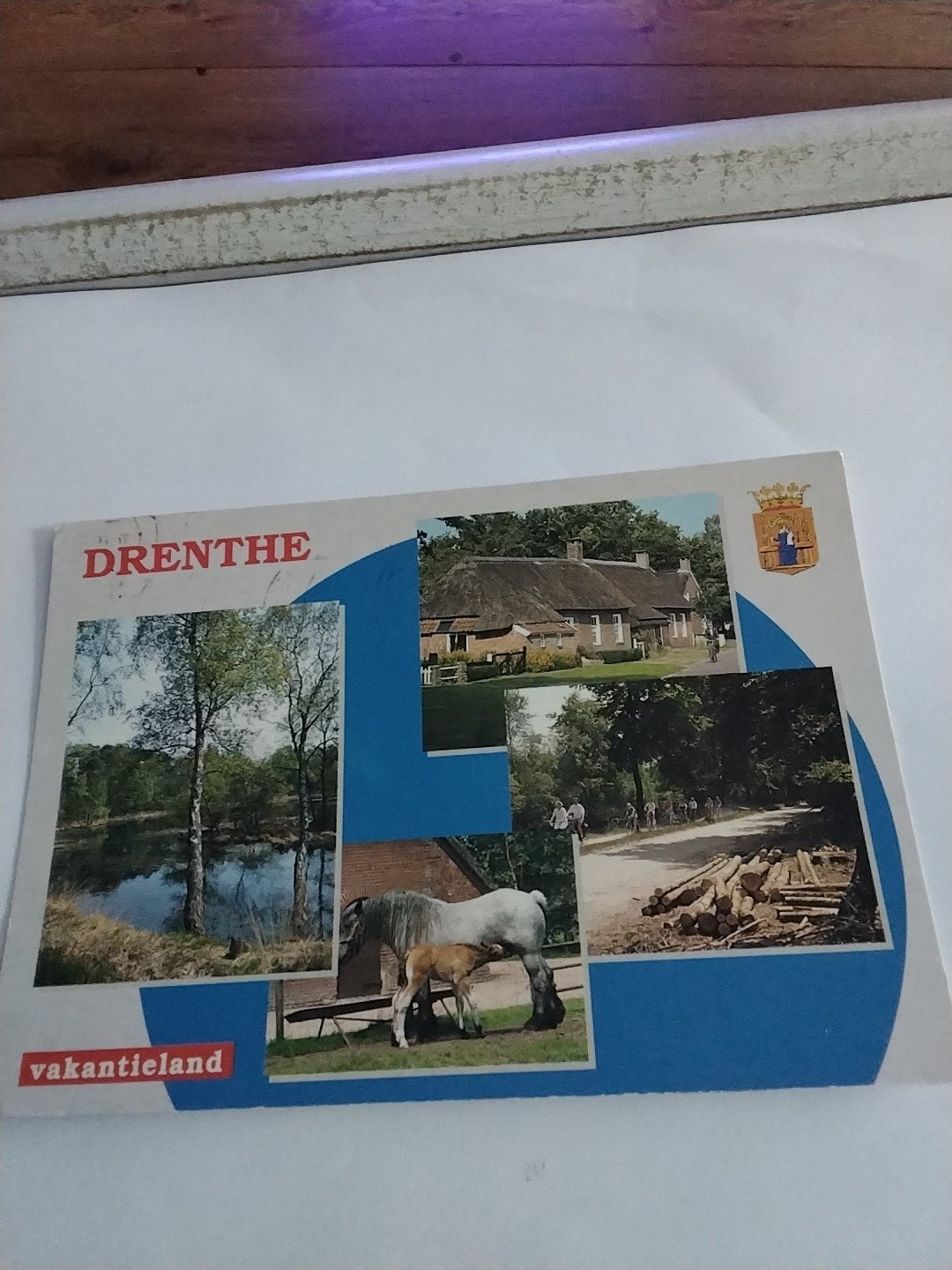 Oude ansichtkaart Drenthe - Vakantieland, Ophalen of Verzenden