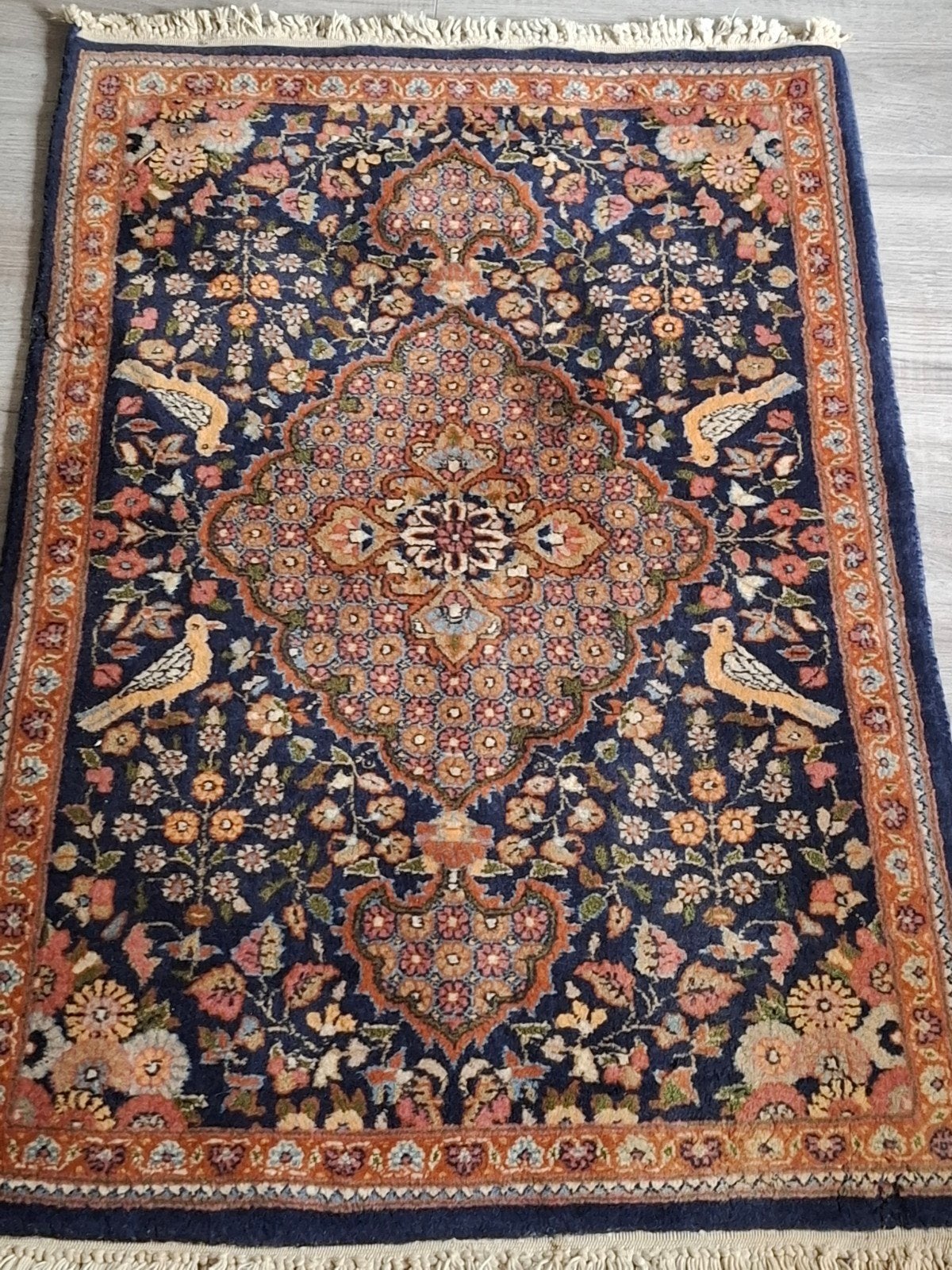 Handgemaakte Perzische tapijt Qum, Ophalen of Verzenden, Rechthoekig, 200 cm of meer