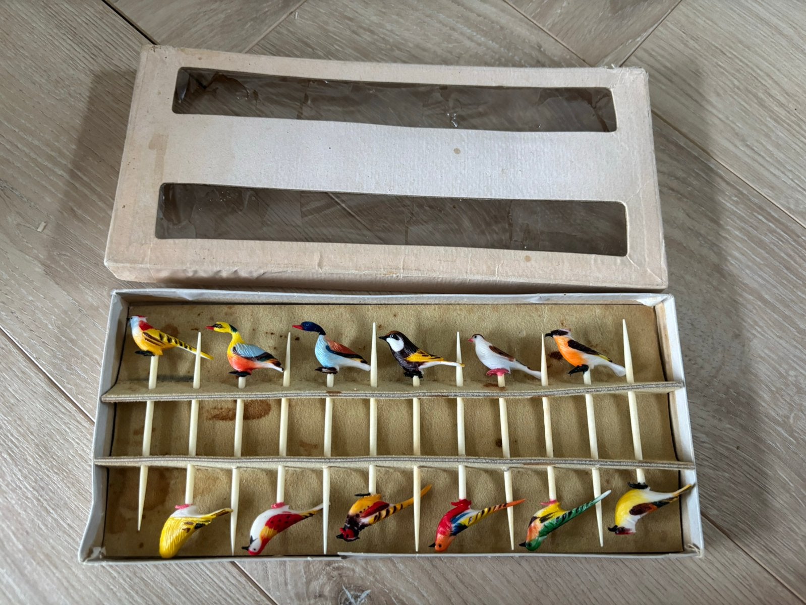 COCKTAIL PRIKKERS VOGELS VINTAGE, Ophalen of Verzenden