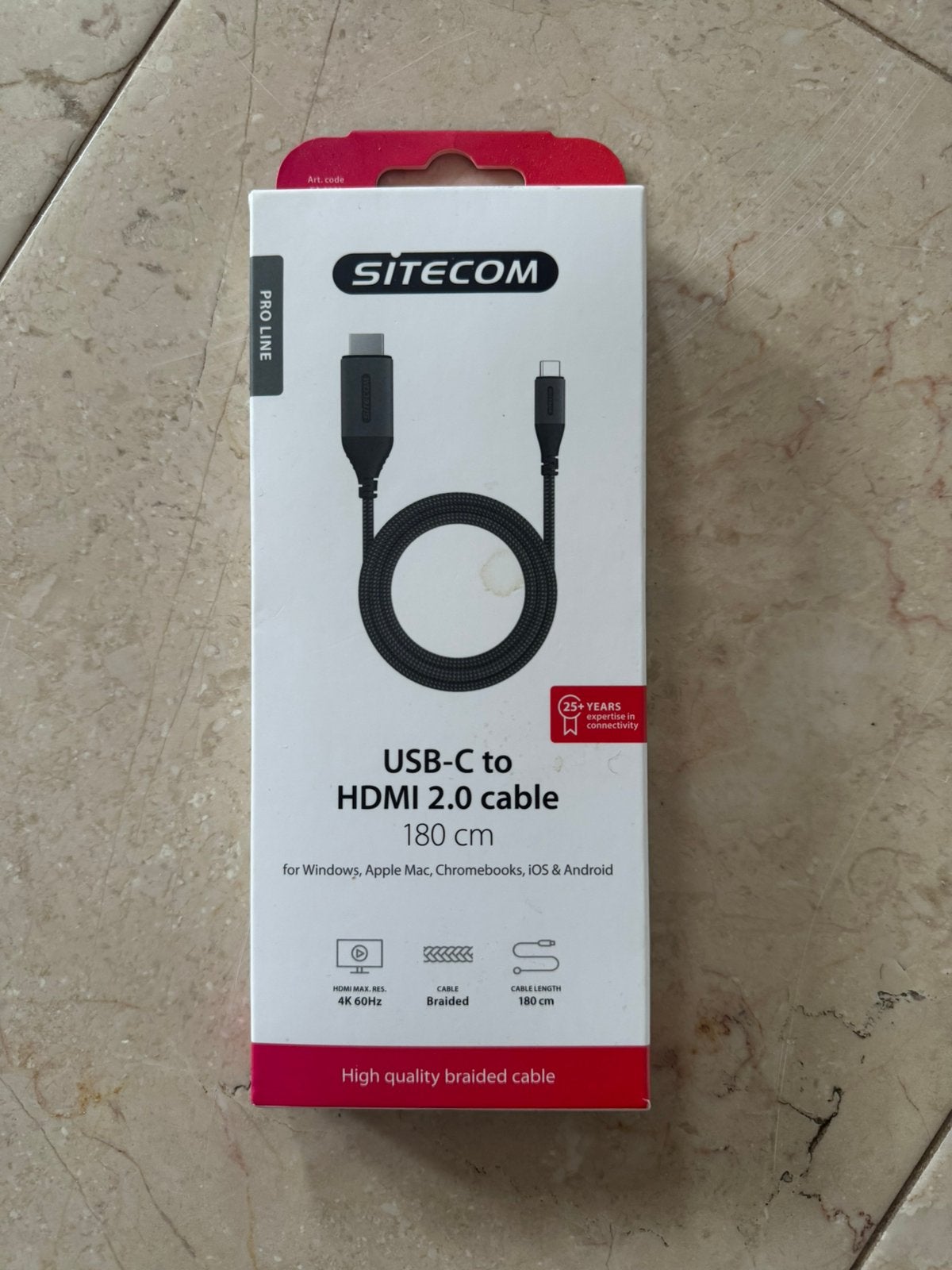 USB-C naar HDMI 2.0 kabel van Sitecom, Ophalen of Verzenden, Nieuw