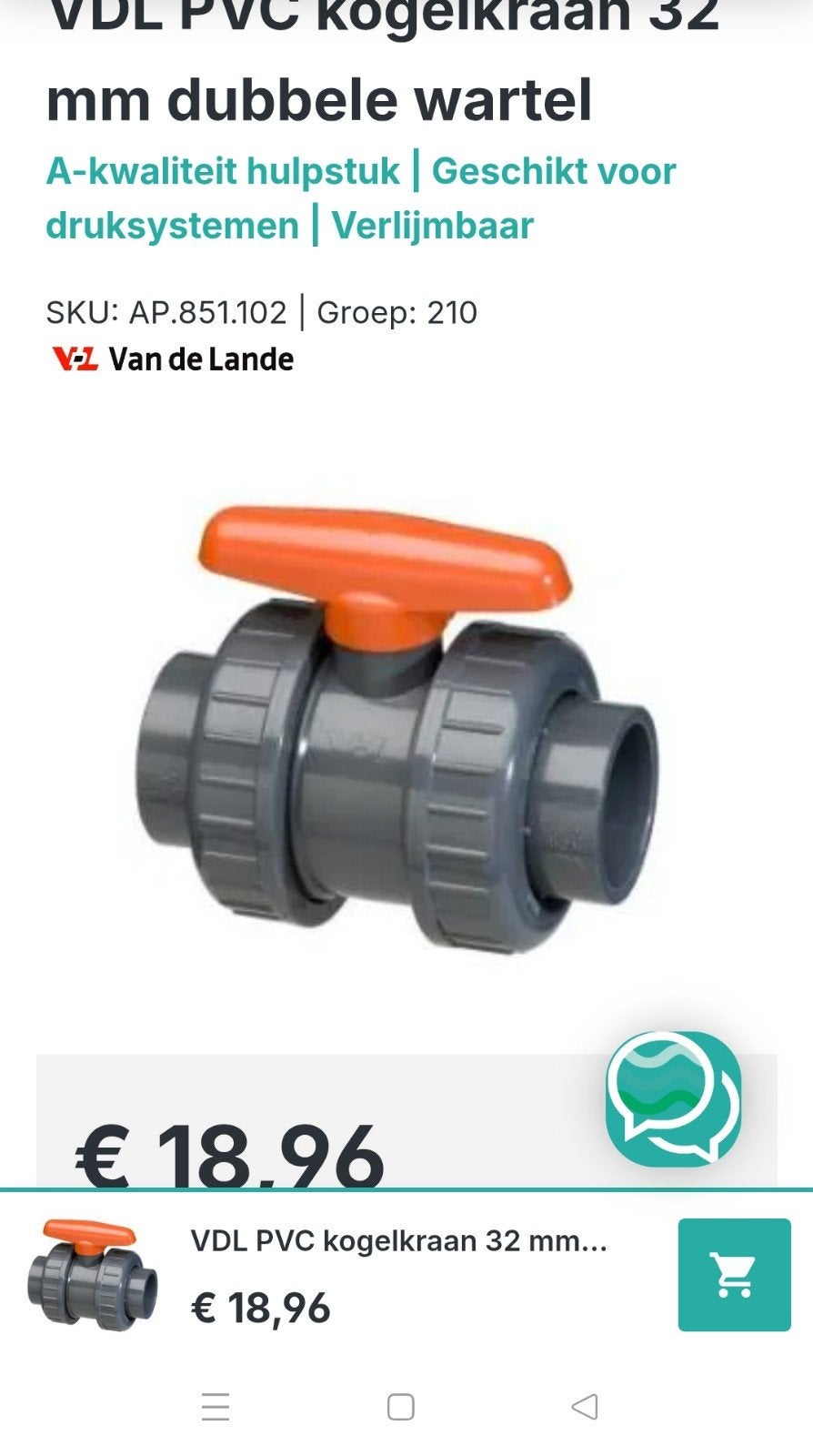 40 kogelkranen 32mm, Ophalen of Verzenden, Nieuw