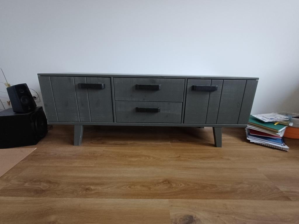 Mooi grijs tv-meubel van BePureHome, Ophalen, 100 tot 150 cm, Zo goed als nieuw, Minder dan 100 cm