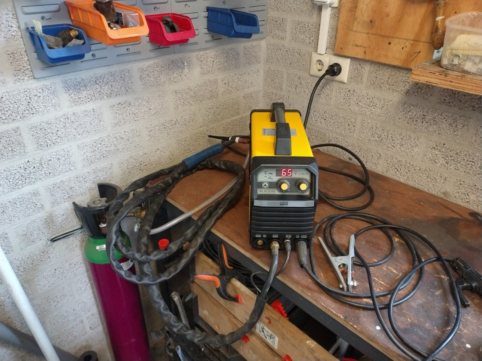 Las apparaat hbm tig 200 met gasfles (leeg), Ophalen of Verzenden