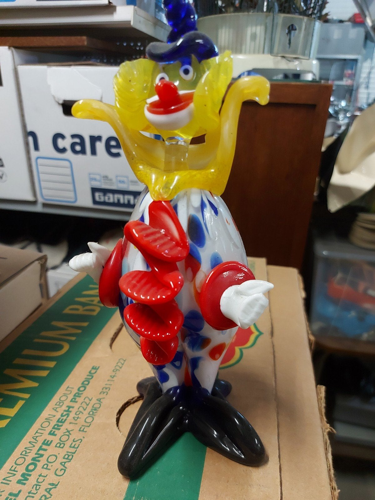 Murano Glazen Clown Beeldje - Handgemaakt Kunstwerk, Ophalen of Verzenden