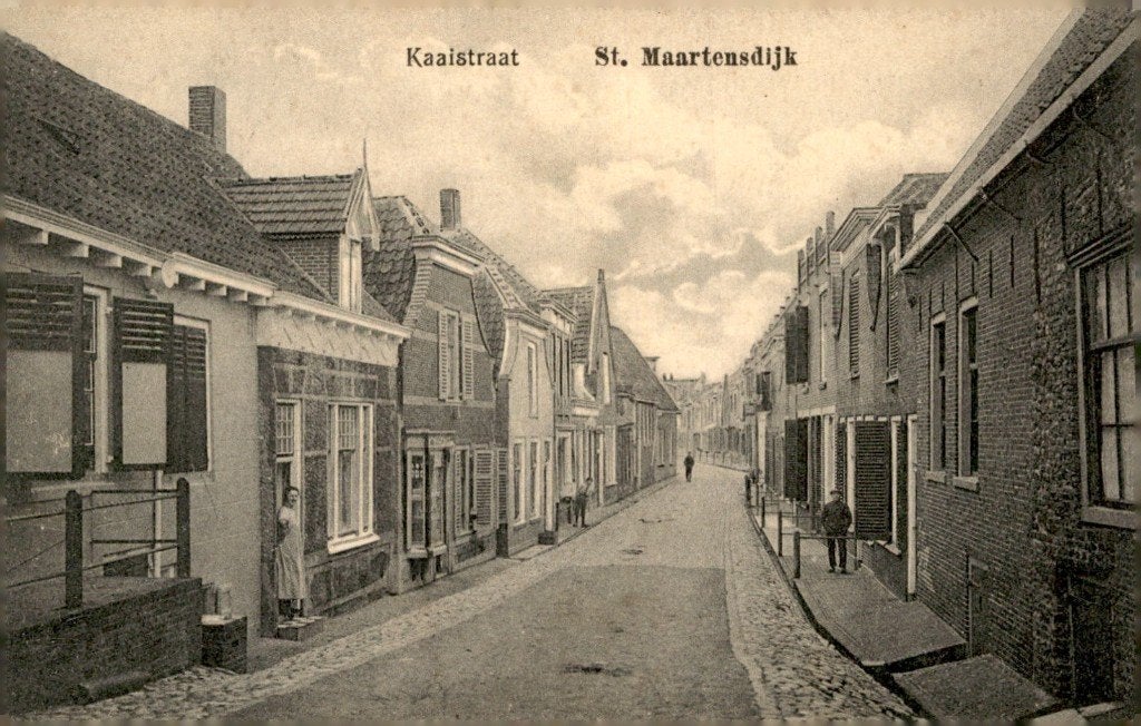 Sint Maartensdijk Kaaistraat # 193, Verzamelen, Ansichtkaarten | Nederland, Verzenden, 1920 tot 1940, Gelopen, Zeeland
