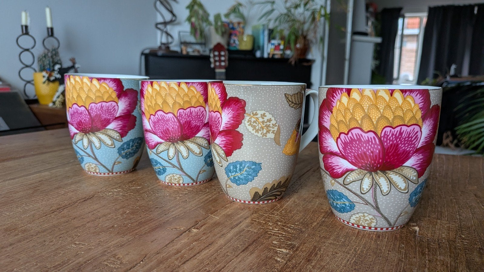 Pip Studio Blooming Tales Fantasy theemokken (4 stuks), Pip Studio, Ophalen of Verzenden, Zo goed als nieuw, Overige stijlen