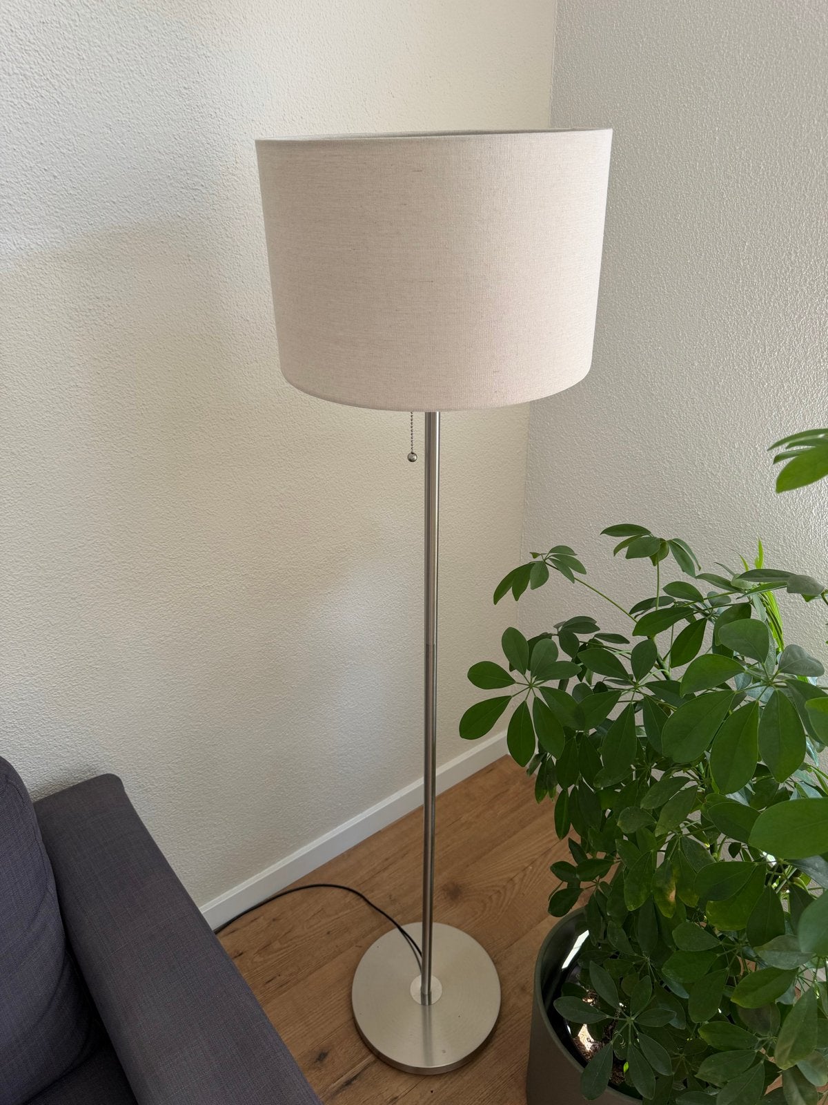 Jysk staande lamp met stoffen kap, Ophalen, Nieuw, E27 (groot), Metaal