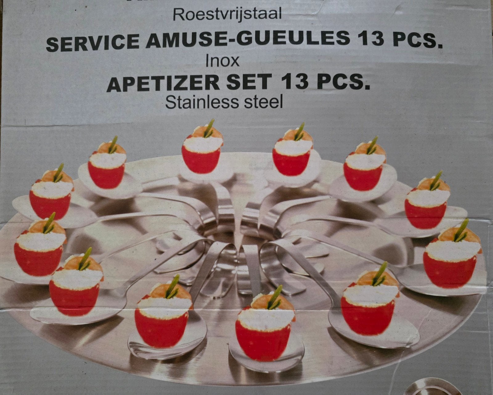 VS Amuseset 13-delig - Serveerschaal met Amuselepels, Ophalen, Nieuw