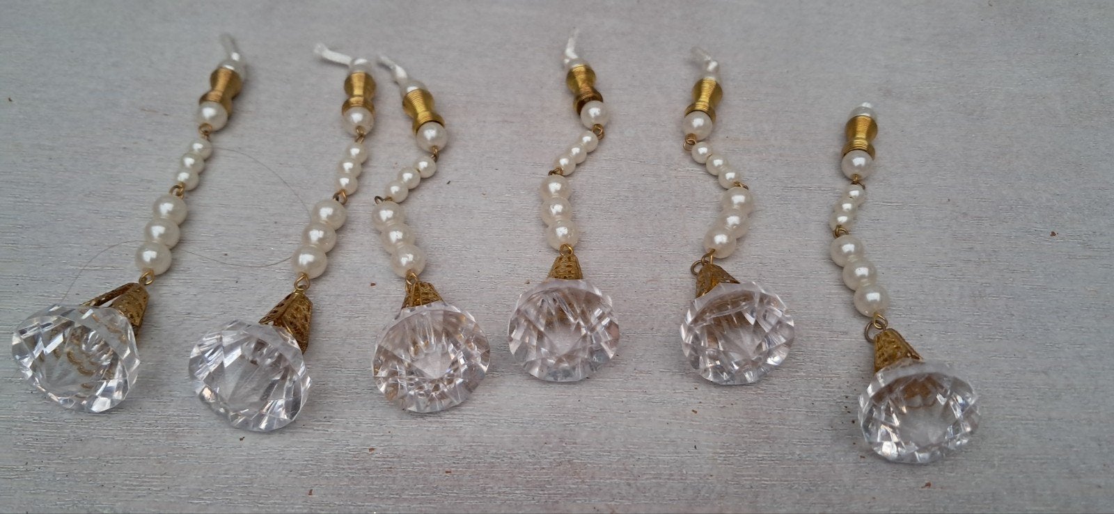 Set van 6 decoratieve hangers met parels en kristal, Ophalen of Verzenden