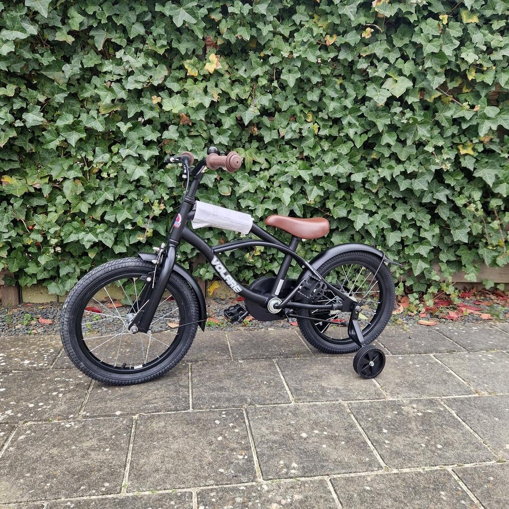 Nieuw! Black Cruiser kinderfiets /16 inch Zwart, Zijwieltjes, Velgrem, 16 tot 20 inch, Gebruikt