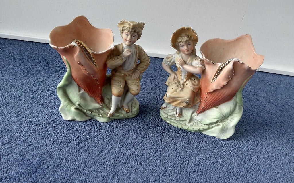 Stel antieke beeldjes ca.12x6cm, Antiek en Kunst, Antiek | Porselein, Ophalen