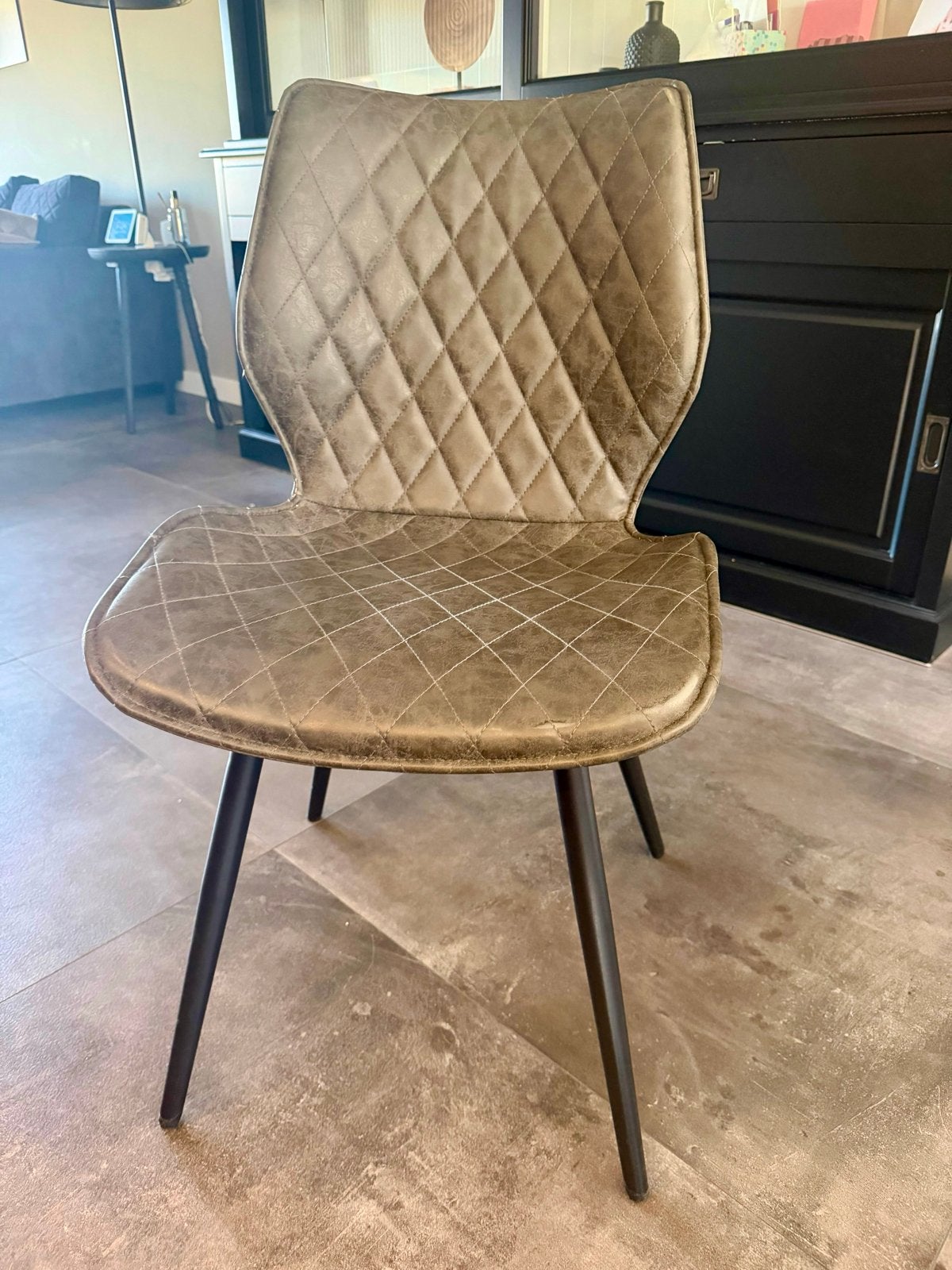 Goossens eetkamerstoelen Yara antraciet x8, Ophalen, Gebruikt, Eén, Stof
