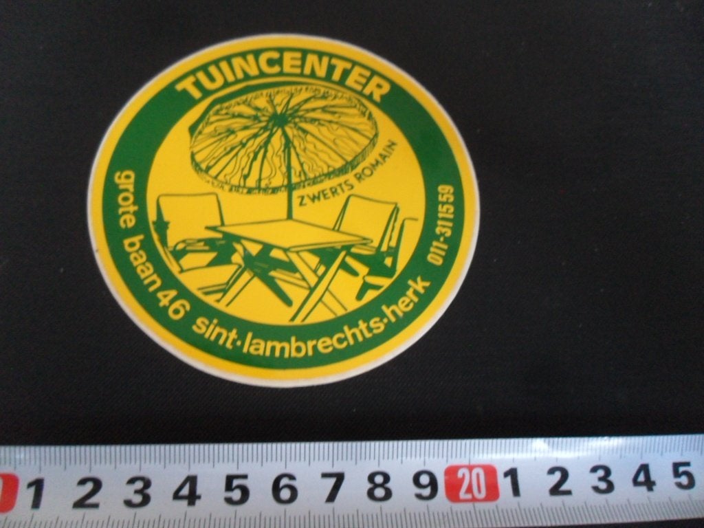 sticker België Stnt Lambrechts Herk TUINCENTER Zwerts Romain, Ophalen of Verzenden, Zo goed als nieuw
