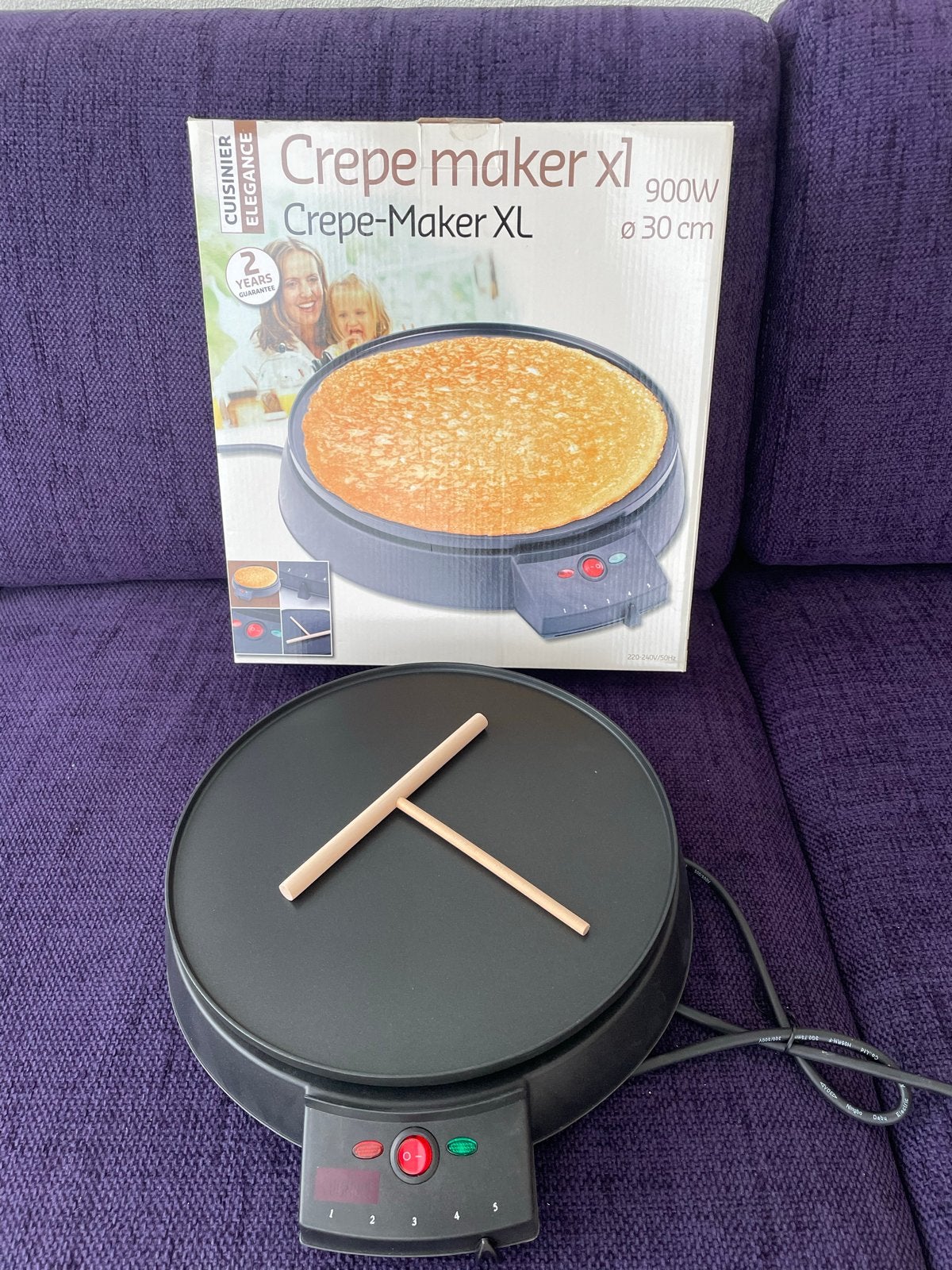 Cuisinier Elegance Crêpe Maker XL 900W Ø 30 cm, Ophalen, Zo goed als nieuw