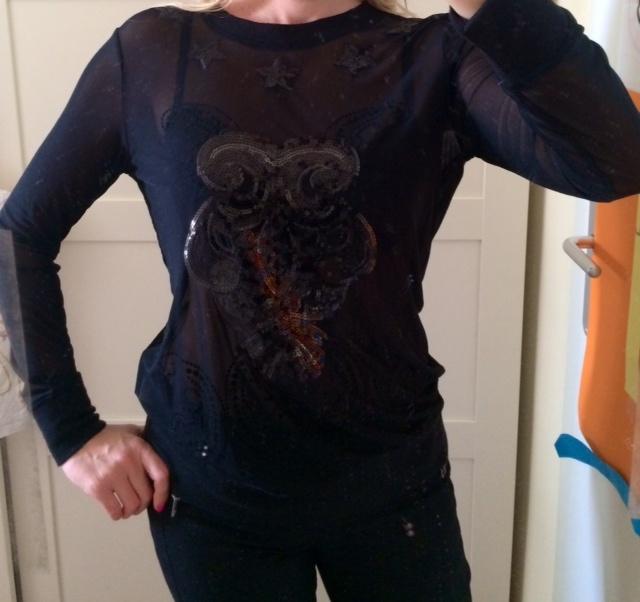 Zwarte feestelijke top met pailetten Uil merk Incity maat 42, Kleding | Dames, Zwart, Maat 42/44 (L), Nieuw, Ophalen of Verzenden