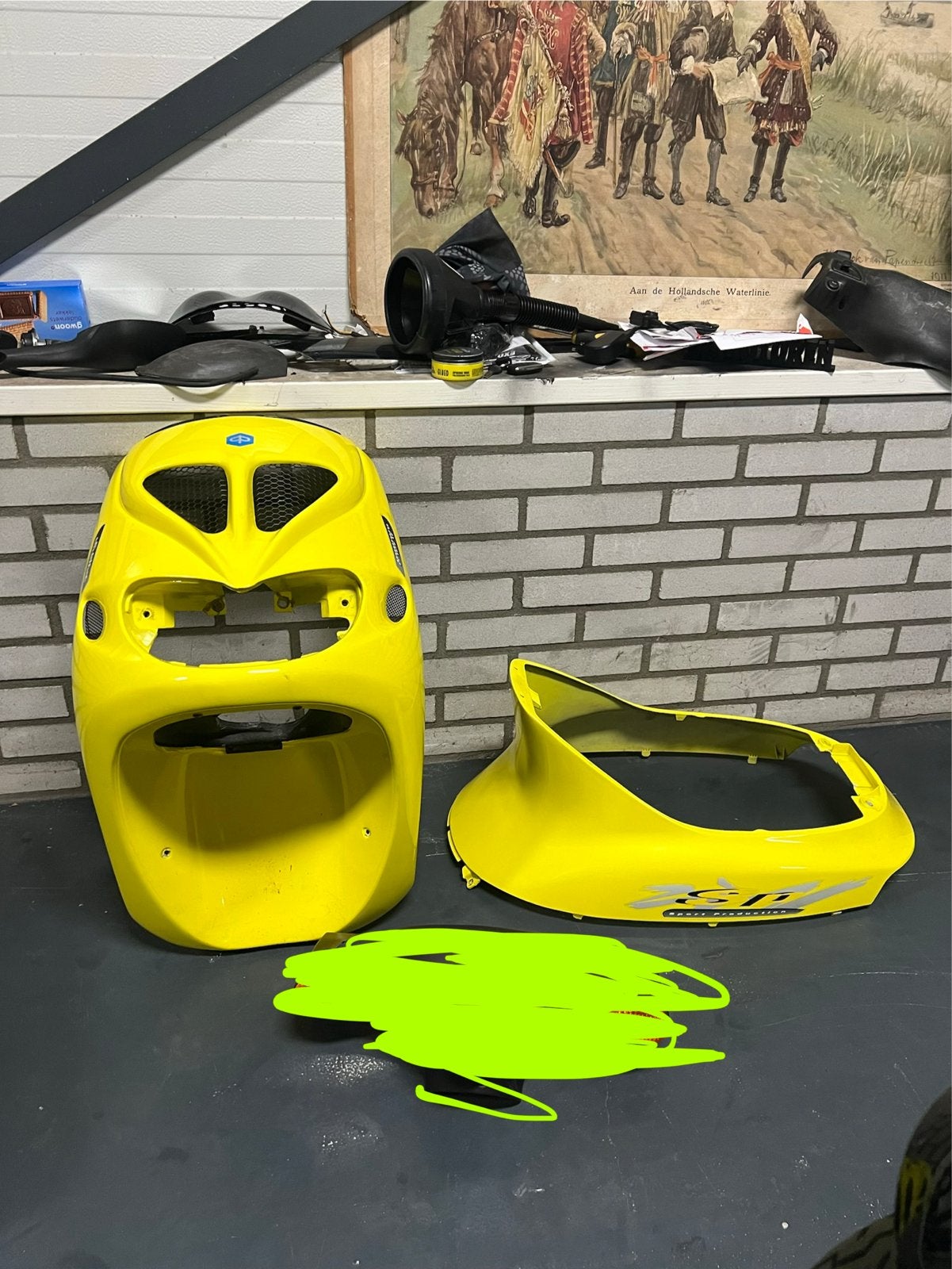 Piaggio Zip SP98 Kappenset Geel, Ophalen, Zo goed als nieuw, Kap, Piaggio