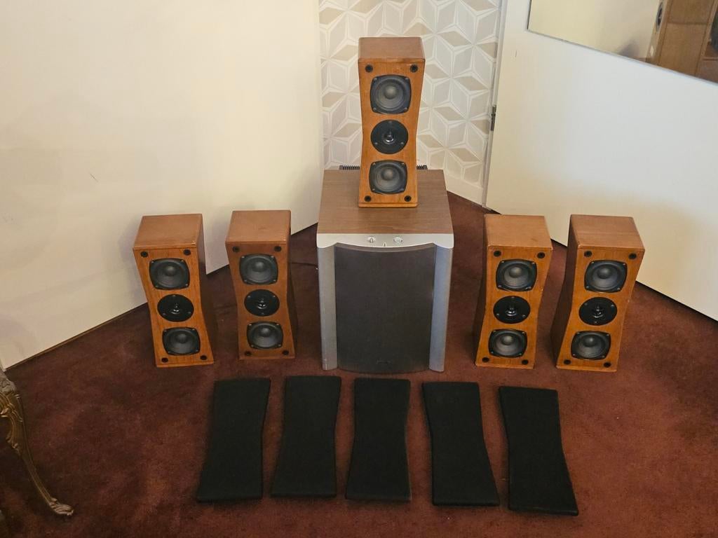 Sony / Jaton subwoofers set 5.1 z.g.a.n., Ophalen of Verzenden, 120 watt of meer, Subwoofer, Sony