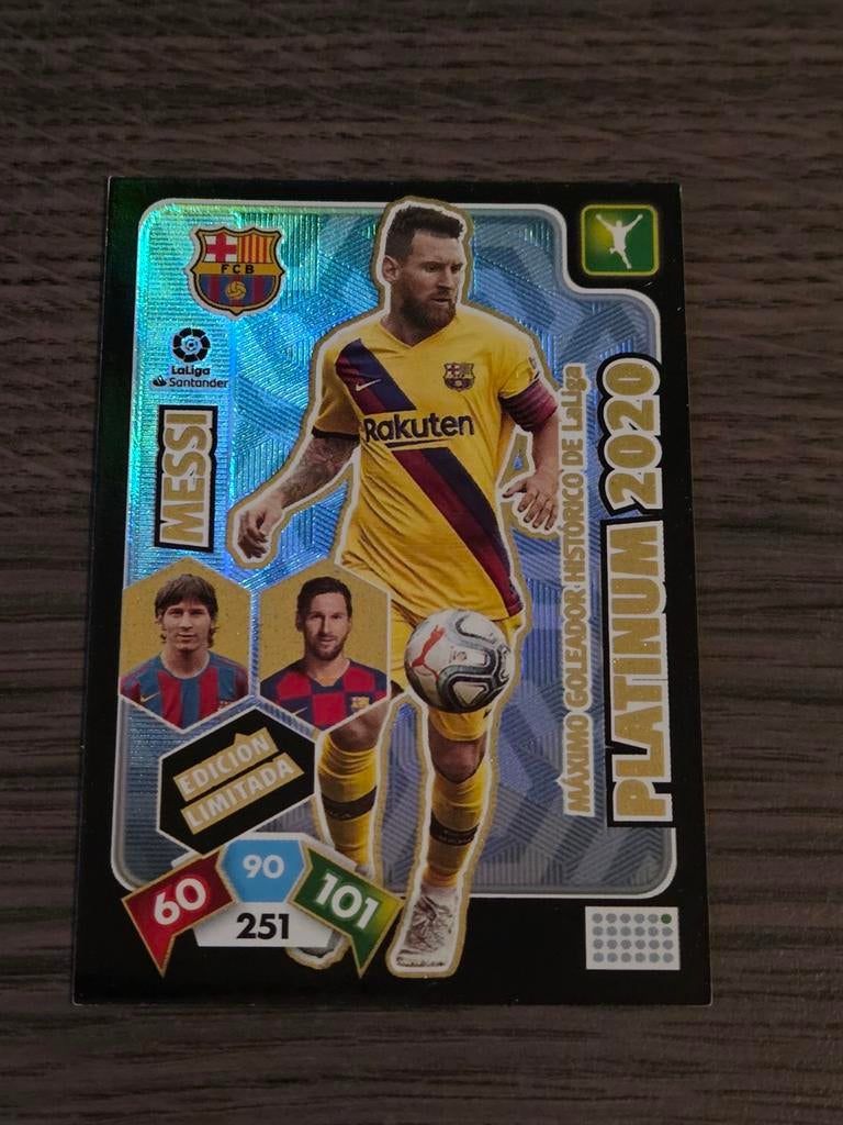 Lionel Messi panini LaLiga 2019 platinum limited edition, Ophalen of Verzenden, Nieuw, Buitenlandse clubs, Poster, Plaatje of Sticker