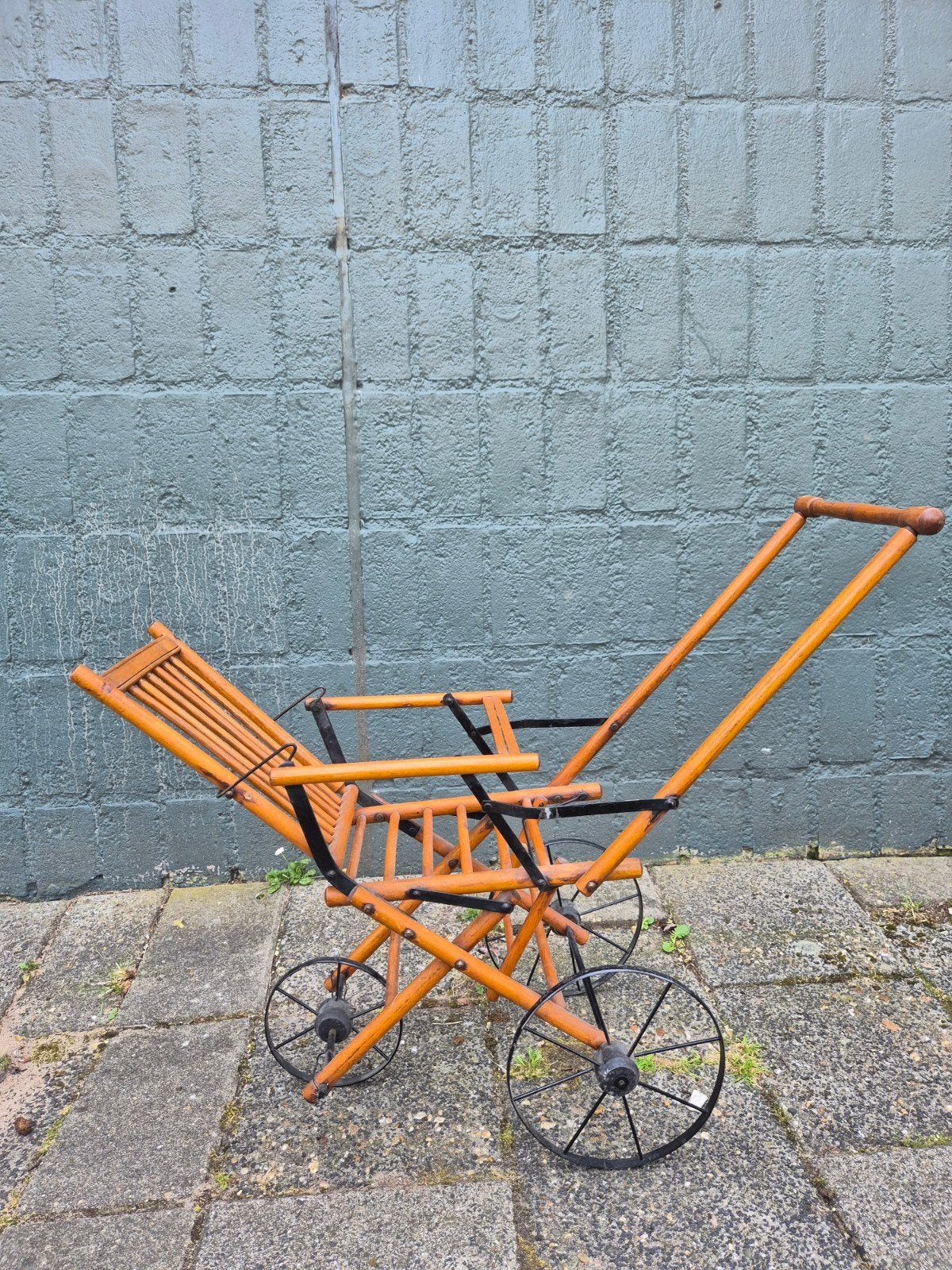 Antieke houten poppenwagen - Vintage kinderwagen, Ophalen