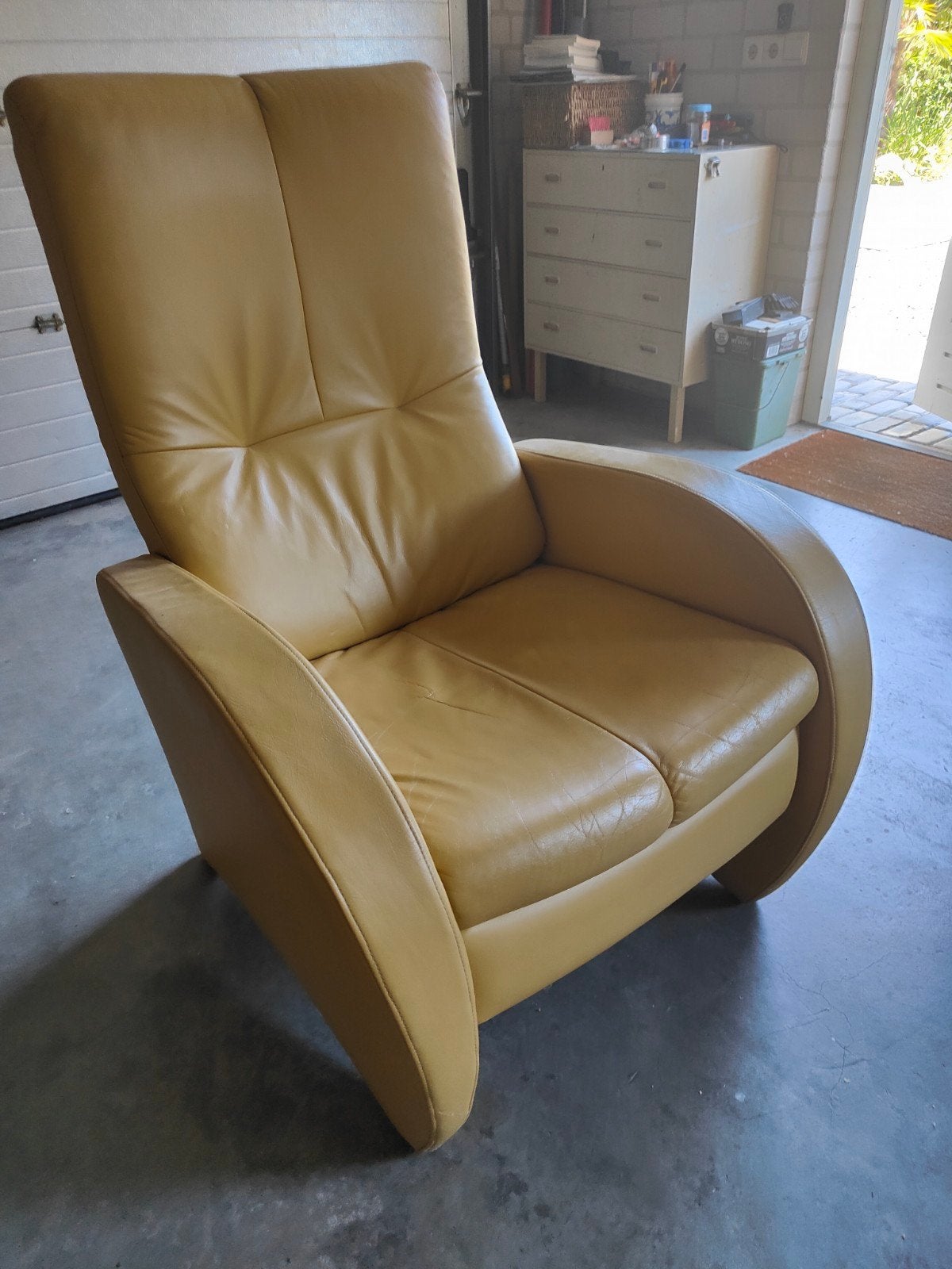 Relaxstoel leer., Huis en Inrichting, Fauteuils, Ophalen
