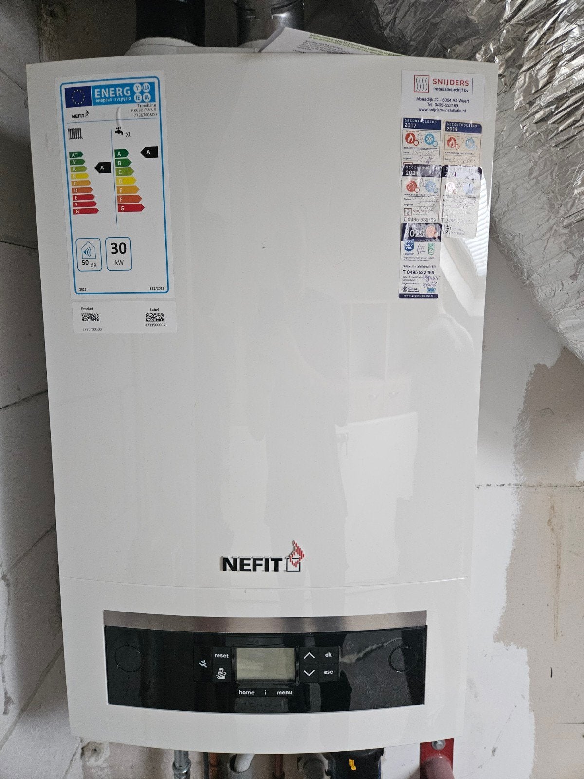 Nefit TrendLine HR30 CW5 combiketel, Doe-het-zelf en Verbouw, Ophalen, 30 tot 80 cm, Gebruikt, Hoog rendement (Hr)