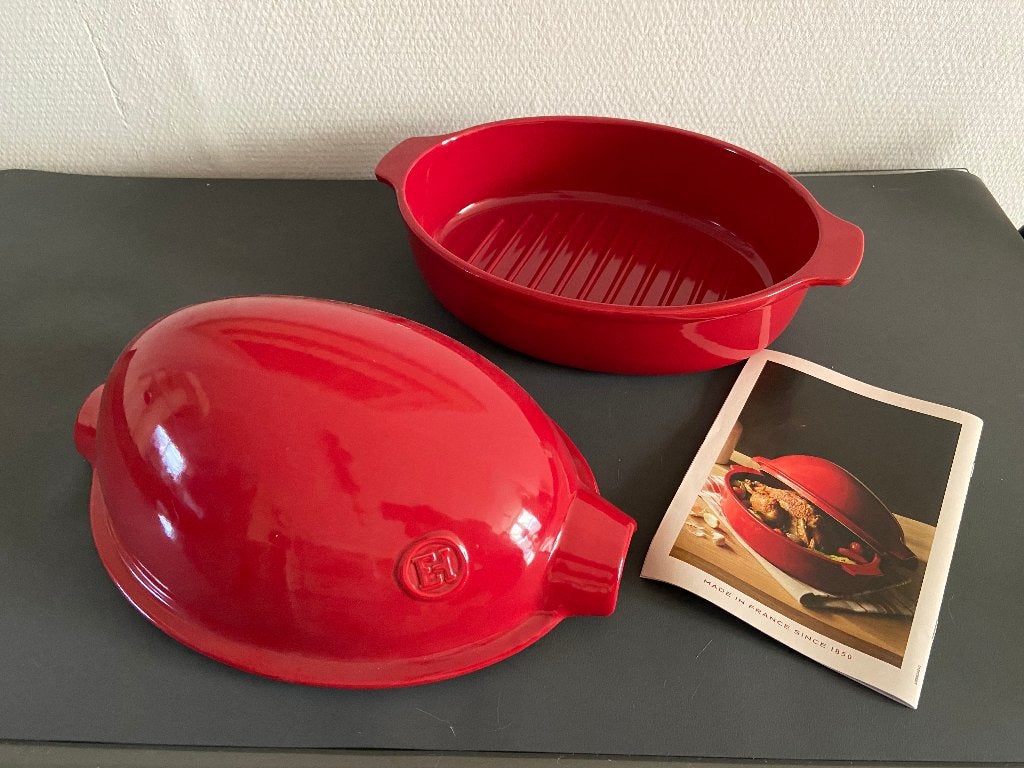 Emile Henry Chicken Roaster Grand Cru 3 Liter, Ophalen of Verzenden, Nieuw, Rood