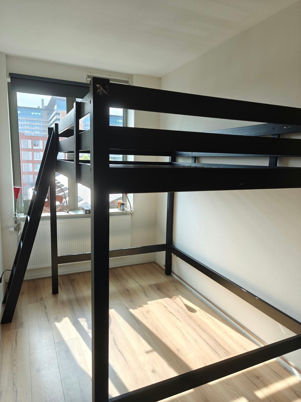 Hoogslaper Stora ikea zwart 140 x 200 - locatie Amsterdam, Ophalen, Hoogslaper, 160 tot 180 cm, Tweepersoons